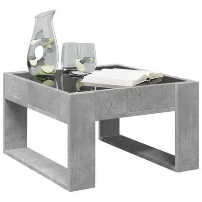 Salontafel met Infinity LED 50x53x30 cm betongrijs