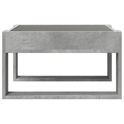 Salontafel met Infinity LED 50x53x30 cm betongrijs