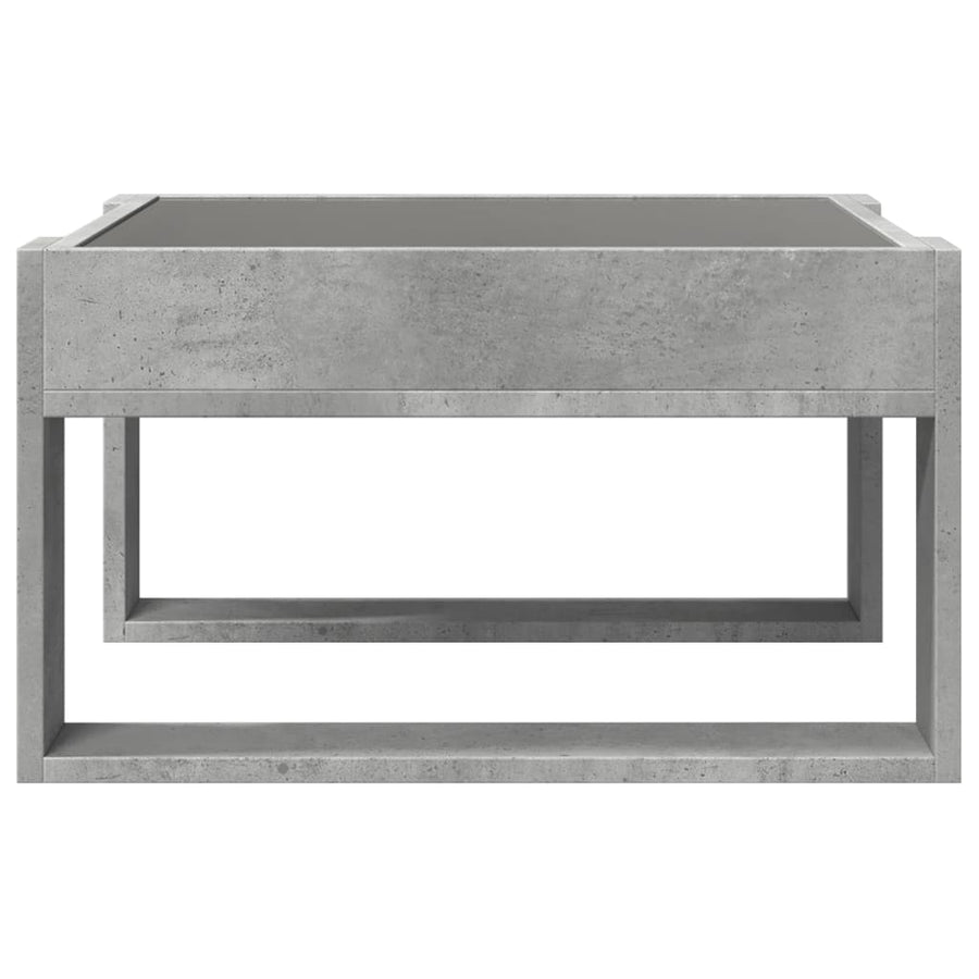 Salontafel met Infinity LED 50x53x30 cm betongrijs