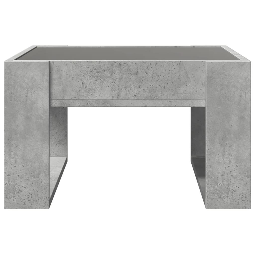 Salontafel met Infinity LED 50x53x30 cm betongrijs