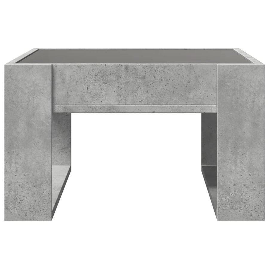Salontafel met Infinity LED 50x53x30 cm betongrijs