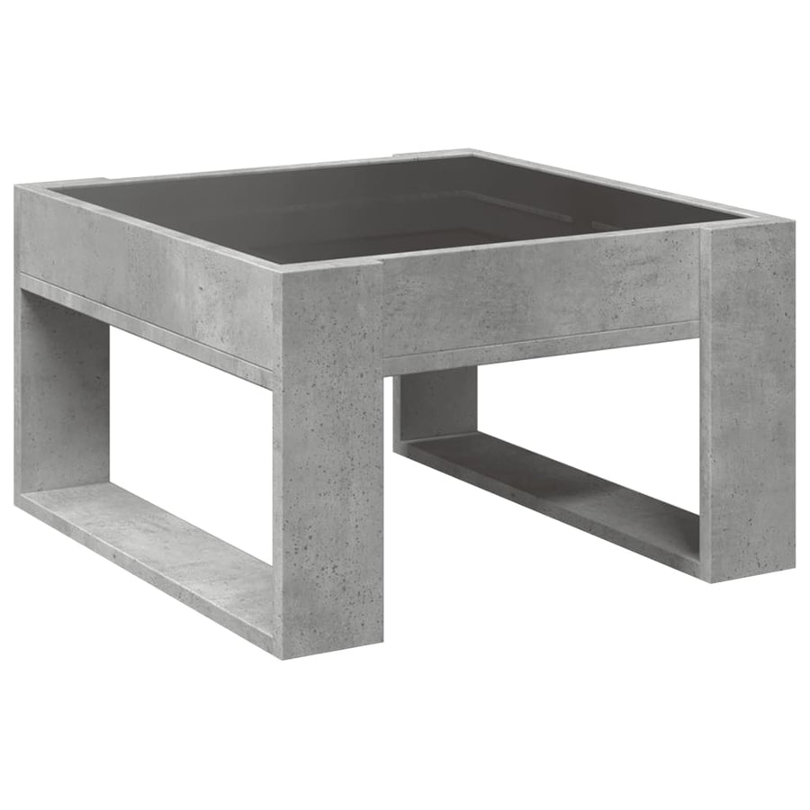 Salontafel met Infinity LED 50x53x30 cm betongrijs