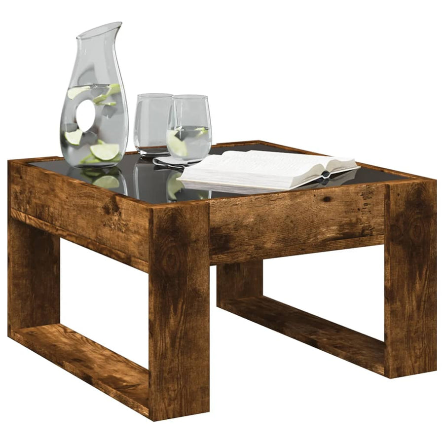 Salontafel met Infinity LED 50x53x30 cm gerookt eikenkleurig