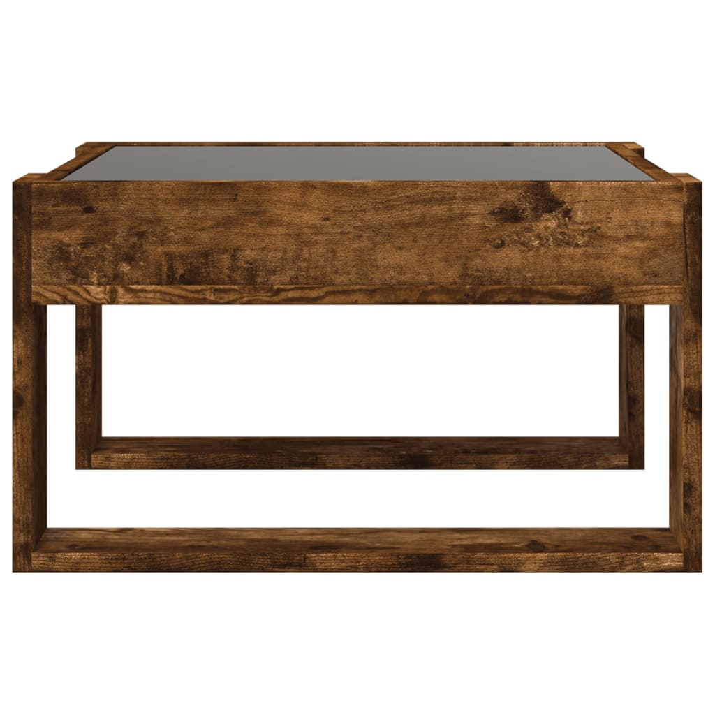 Salontafel met Infinity LED 50x53x30 cm gerookt eikenkleurig