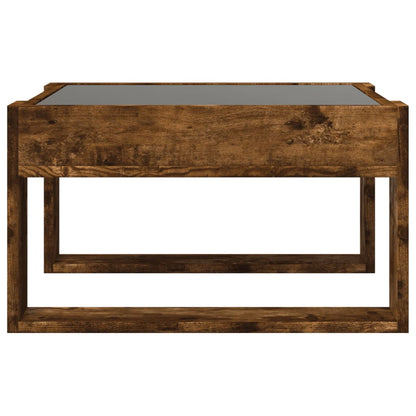 Salontafel met Infinity LED 50x53x30 cm gerookt eikenkleurig