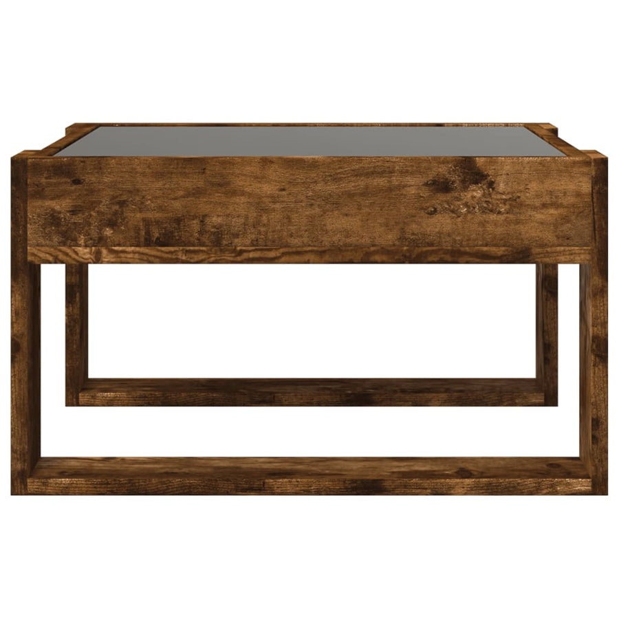 Salontafel met Infinity LED 50x53x30 cm gerookt eikenkleurig