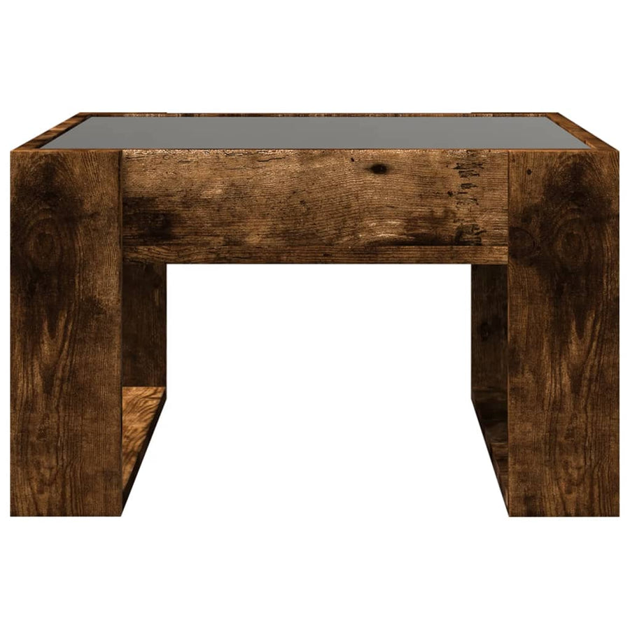 Salontafel met Infinity LED 50x53x30 cm gerookt eikenkleurig