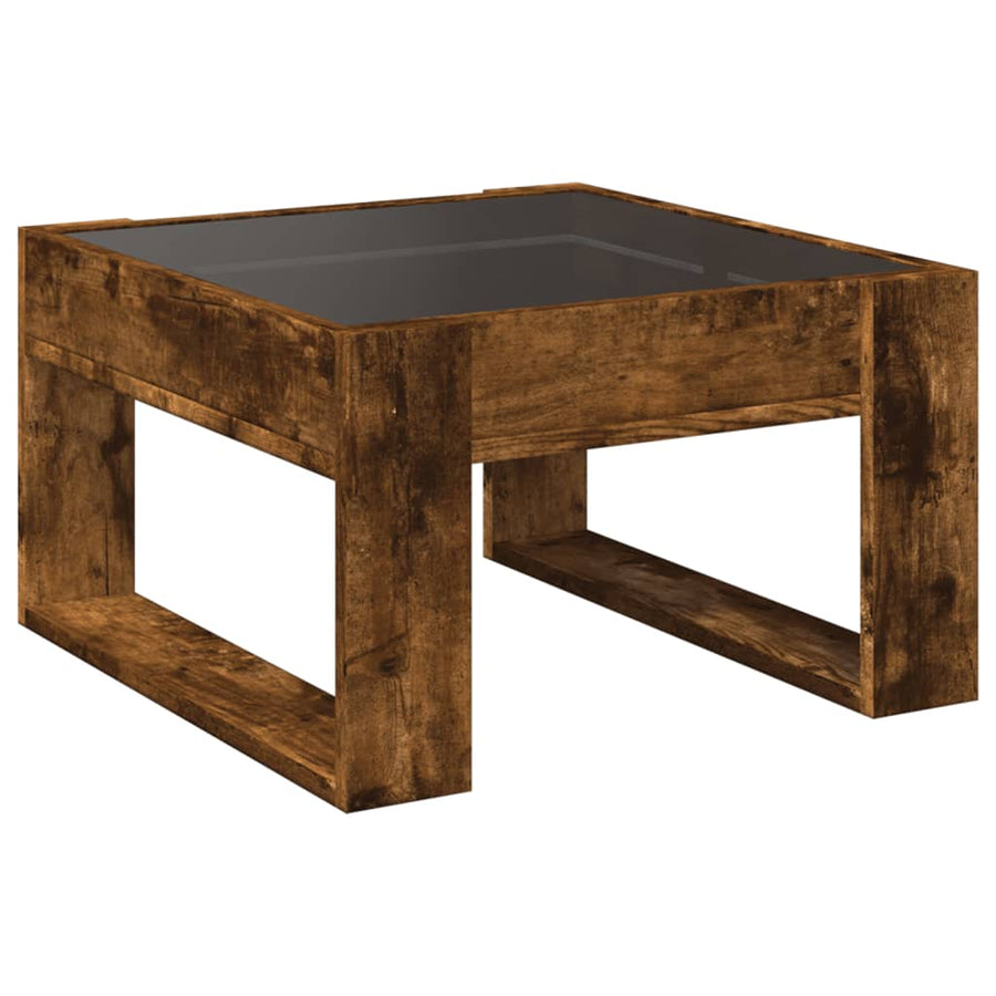 Salontafel met Infinity LED 50x53x30 cm gerookt eikenkleurig