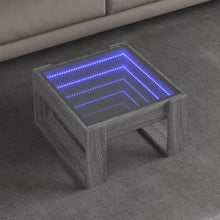 Salontafel met Infinity LED 50x53x30 cm grijs sonoma eikenkleur