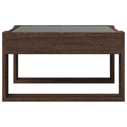 Salontafel met Infinity LED 50x53x30 cm bruin eikenkleurig