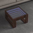 Coffee table with Infinity LED 50x53x30 cm brown oak effect