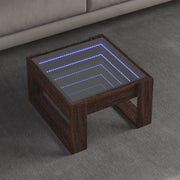Salontafel 50x53x30 cm bruin eiken met LED