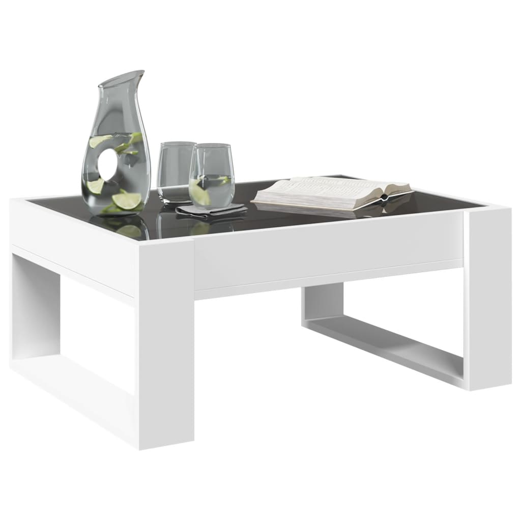 Salontafel met Infinity LED 70x53x30 cm wit