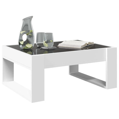 Salontafel met Infinity LED 70x53x30 cm wit