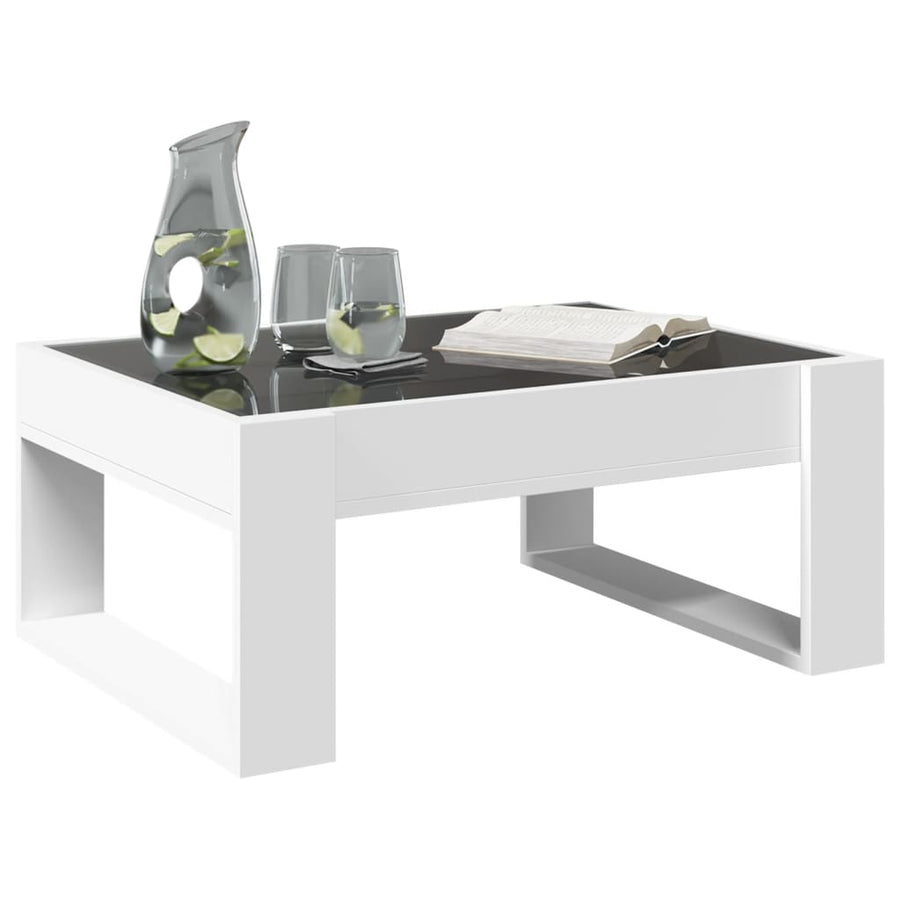 Salontafel met Infinity LED 70x53x30 cm wit