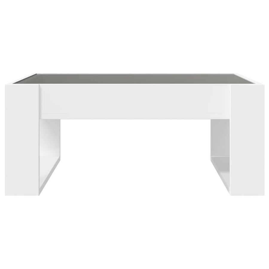 Salontafel met Infinity LED 70x53x30 cm wit