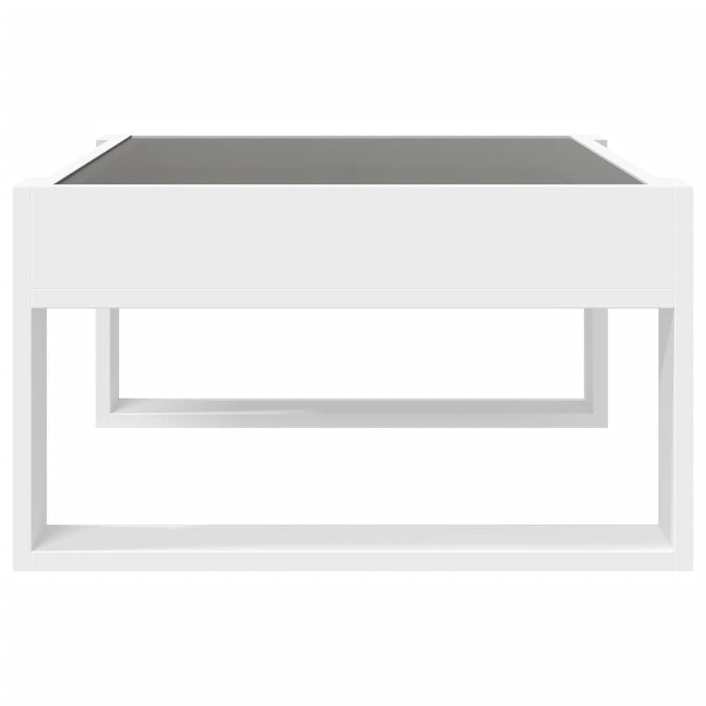 Salontafel met Infinity LED 70x53x30 cm wit