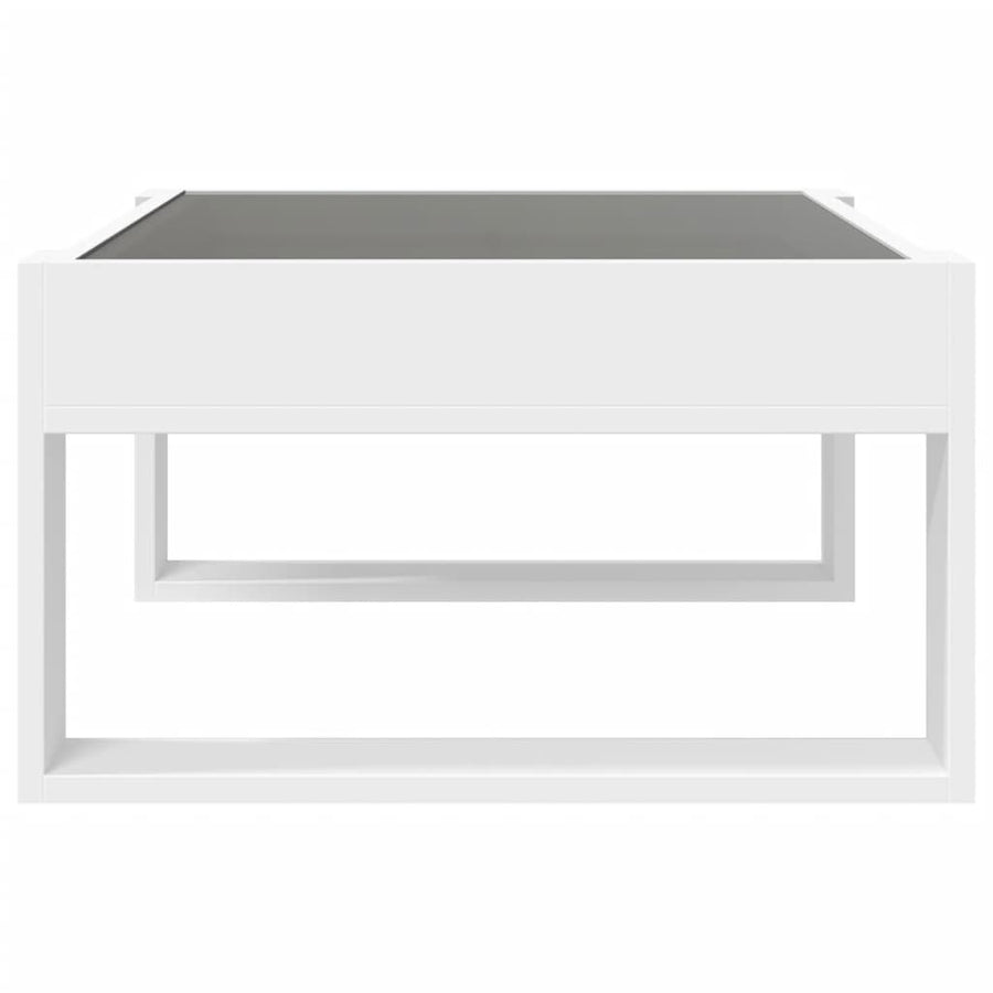 Salontafel met Infinity LED 70x53x30 cm wit
