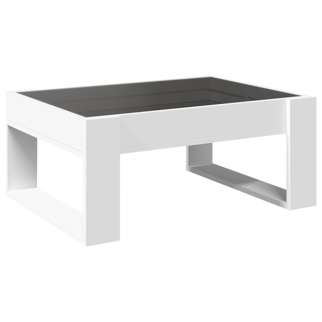 Salontafel met Infinity LED 70x53x30 cm wit