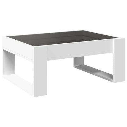 Salontafel met Infinity LED 70x53x30 cm wit