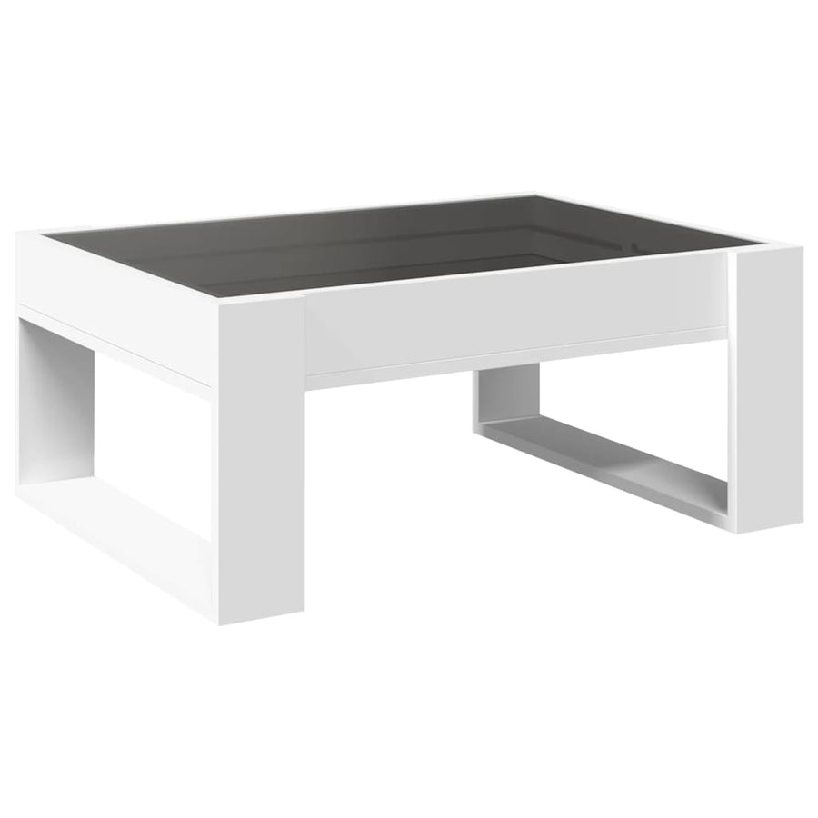 Salontafel met Infinity LED 70x53x30 cm wit