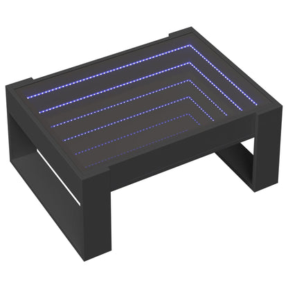 Salontafel met Infinity LED 70x53x30 cm zwart
