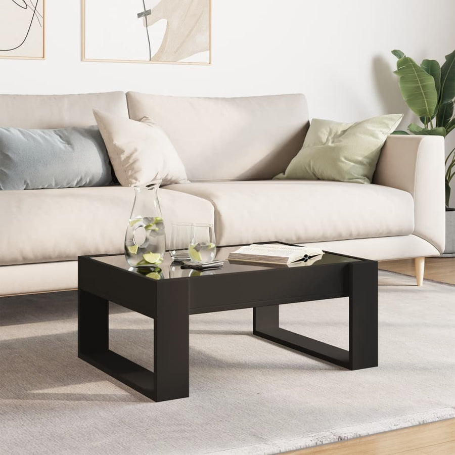 Salontafel met Infinity LED 70x53x30 cm zwart