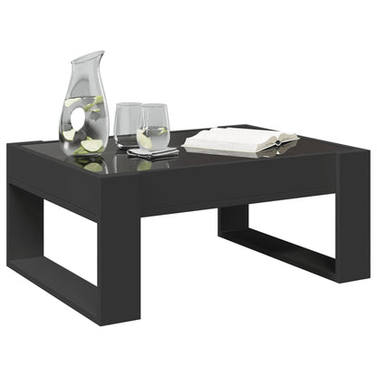Salontafel met Infinity LED 70x53x30 cm zwart