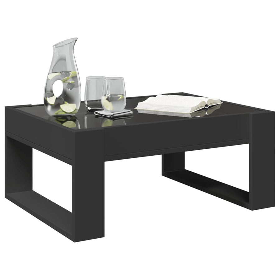 Salontafel met Infinity LED 70x53x30 cm zwart