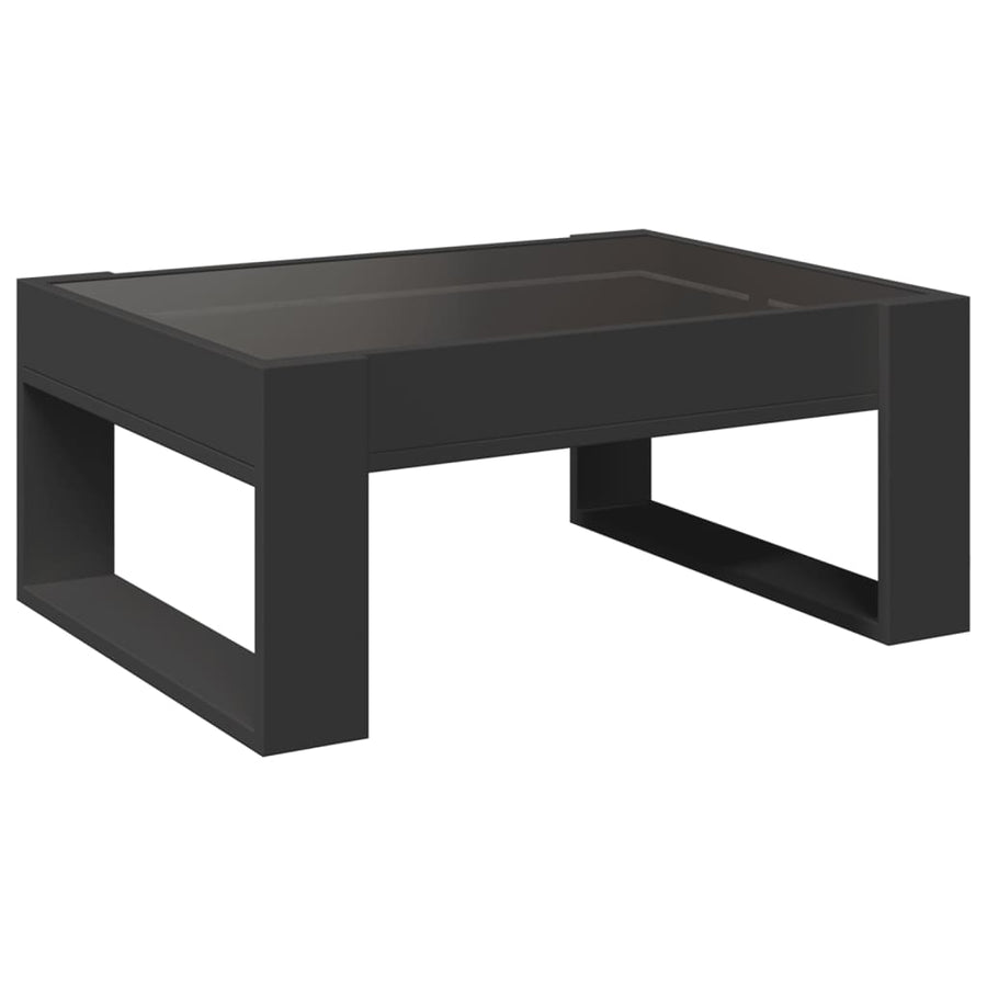 Salontafel met Infinity LED 70x53x30 cm zwart
