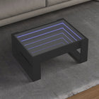 Salontafel 70x53x30 cm zwart met Infinity LED