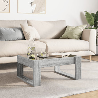Salontafel met Infinity LED 70x53x30 cm grijs sonoma eikenkleur
