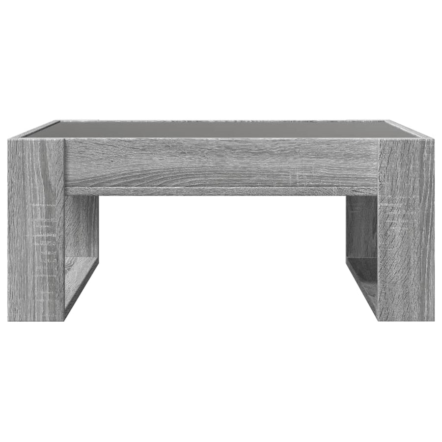 Salontafel met Infinity LED 70x53x30 cm grijs sonoma eikenkleur
