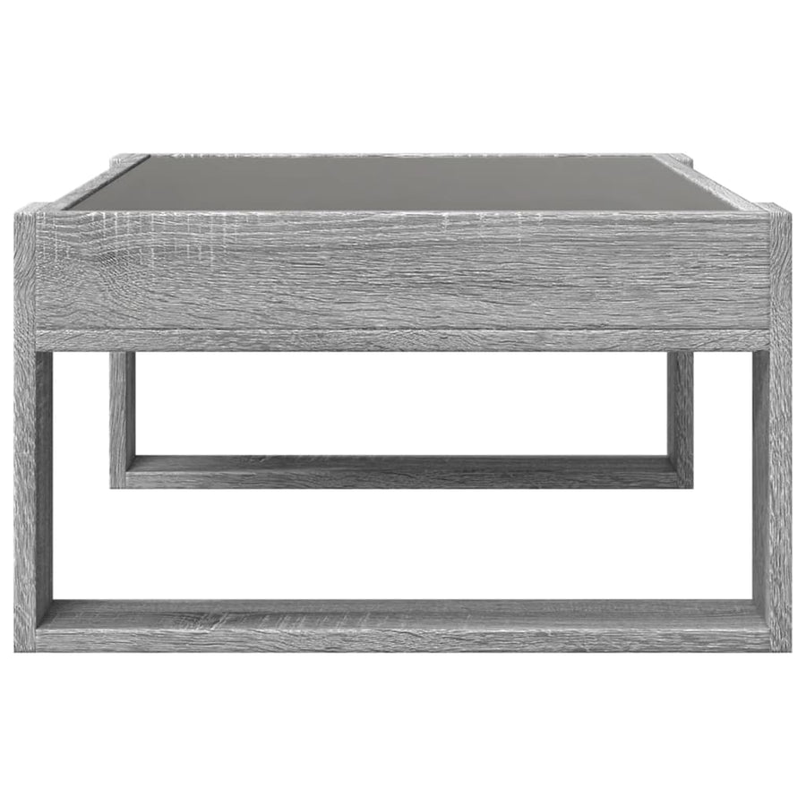 Salontafel met Infinity LED 70x53x30 cm grijs sonoma eikenkleur