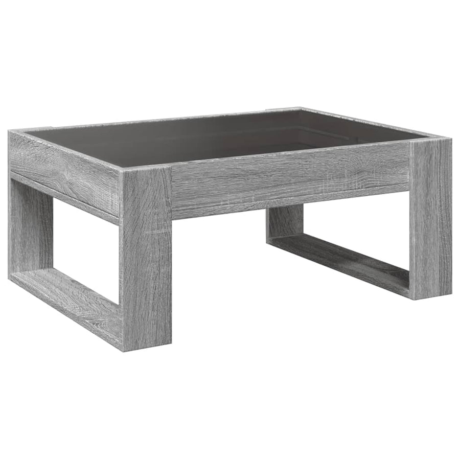 Salontafel met Infinity LED 70x53x30 cm grijs sonoma eikenkleur