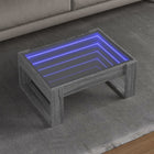 Coffee table with Infinity LED 70x53x30 cm grey sonoma oak colour