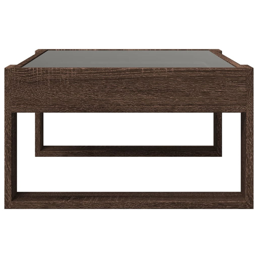 Salontafel met Infinity LED 70x53x30 cm bruin eikenkleurig