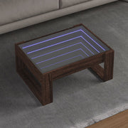 Salontafel 70x53x30 cm bruin eikenkleurig met LED