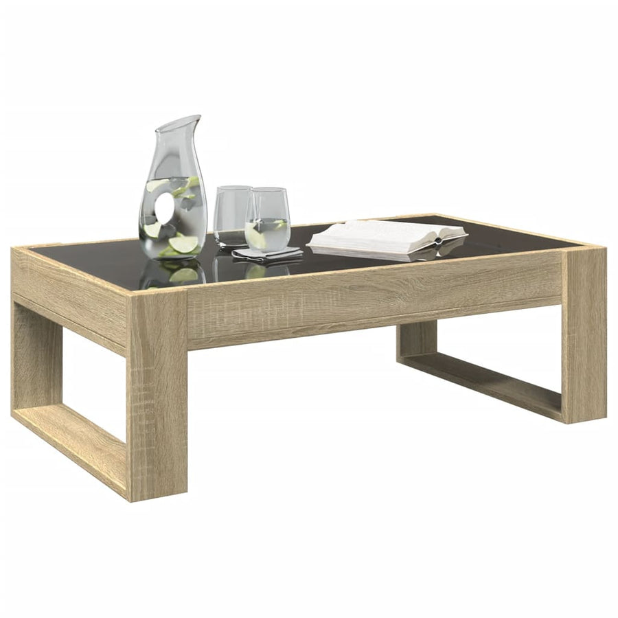 Salontafel met Infinity LED 90x53x30 cm sonoma eikenkleurig