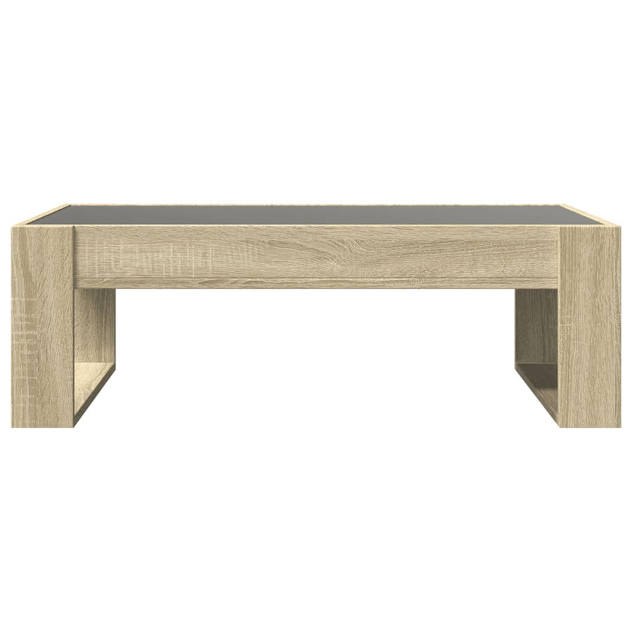 Salontafel met Infinity LED 90x53x30 cm sonoma eikenkleurig