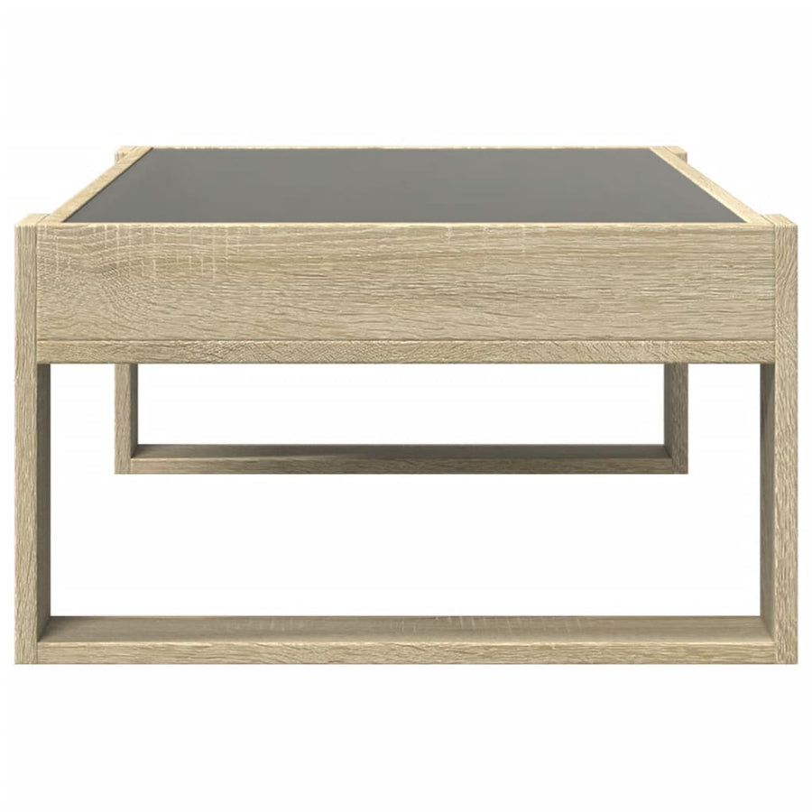 Salontafel met Infinity LED 90x53x30 cm sonoma eikenkleurig