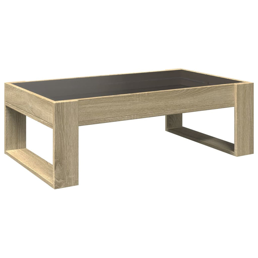 Salontafel met Infinity LED 90x53x30 cm sonoma eikenkleurig