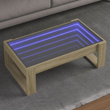 Salontafel met Infinity LED 90x53x30 cm sonoma eikenkleurig