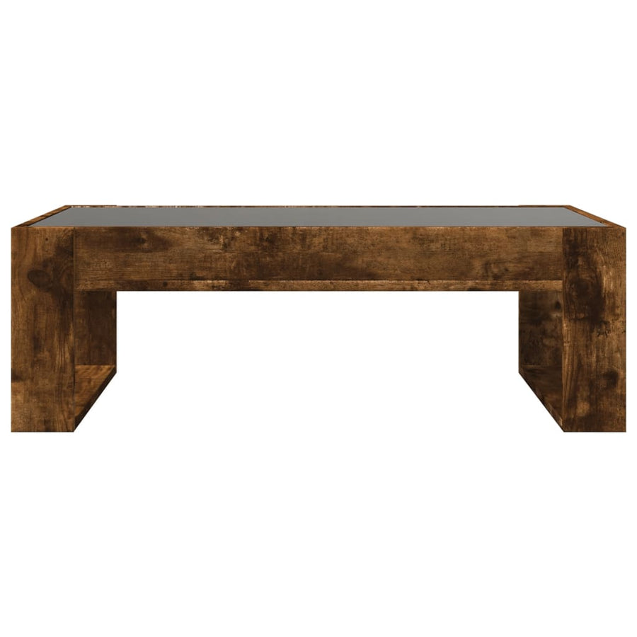Salontafel met Infinity LED 90x53x30 cm gerookt eikenkleurig