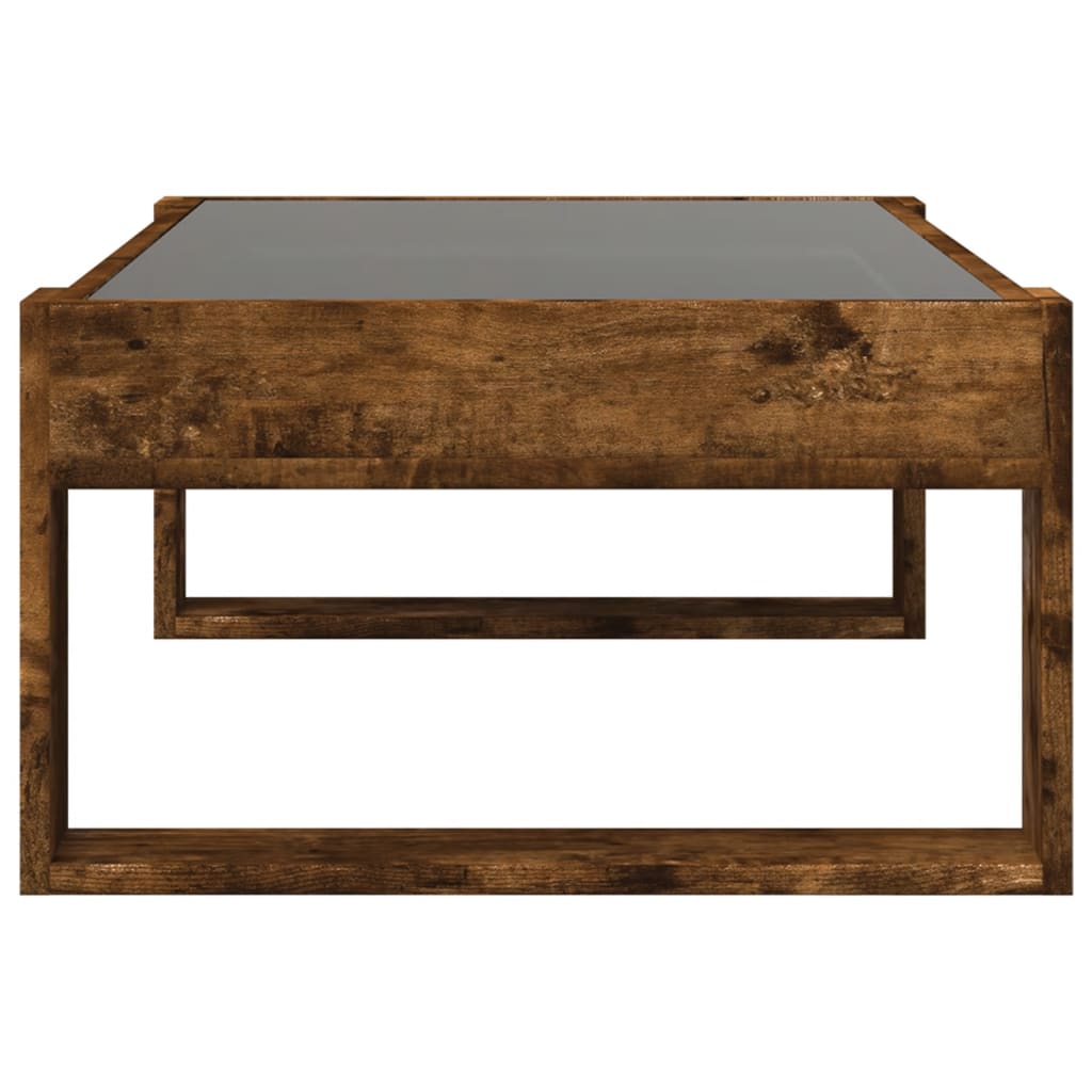 Salontafel met Infinity LED 90x53x30 cm gerookt eikenkleurig