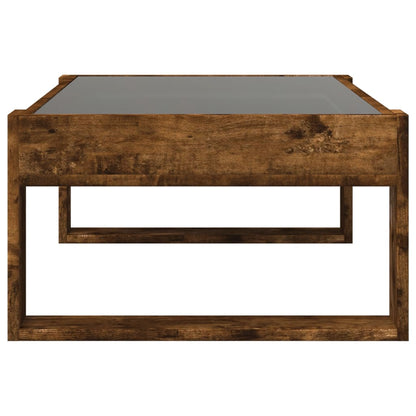 Salontafel met Infinity LED 90x53x30 cm gerookt eikenkleurig