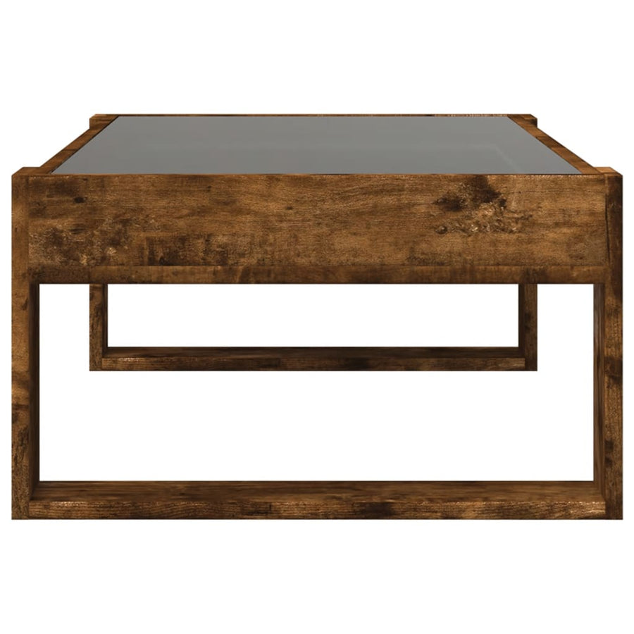 Salontafel met Infinity LED 90x53x30 cm gerookt eikenkleurig