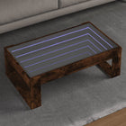Coffee Table with Infinity LED 90x53x30 cm smoked oak color