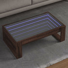 Coffee table with Infinity LED 90x53x30 cm brown oak-effect