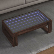 Salontafel 90x53x30 cm bruin eiken met infinity led